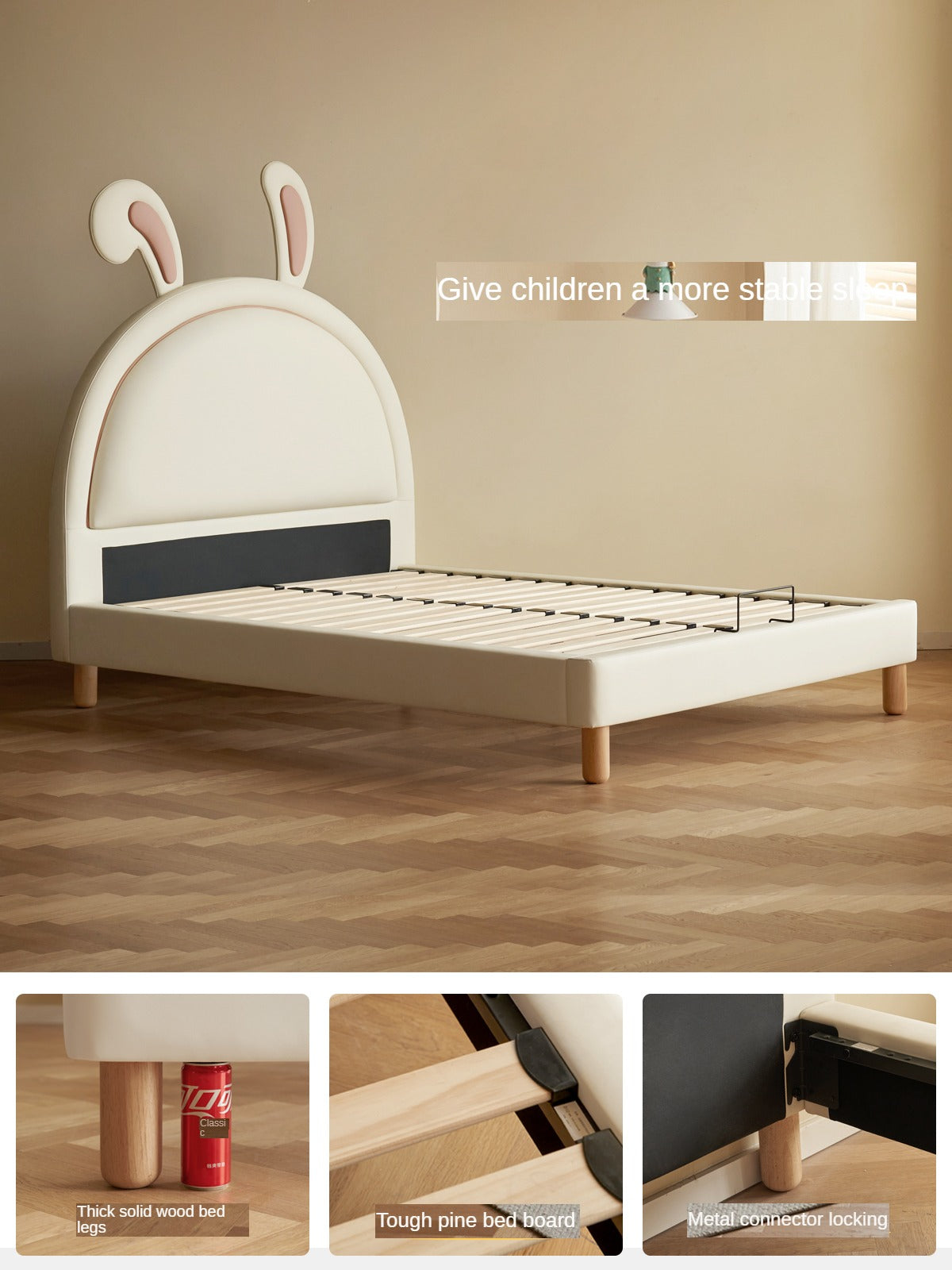 Children's Bed Girl Cartoon Rabbit Bed<