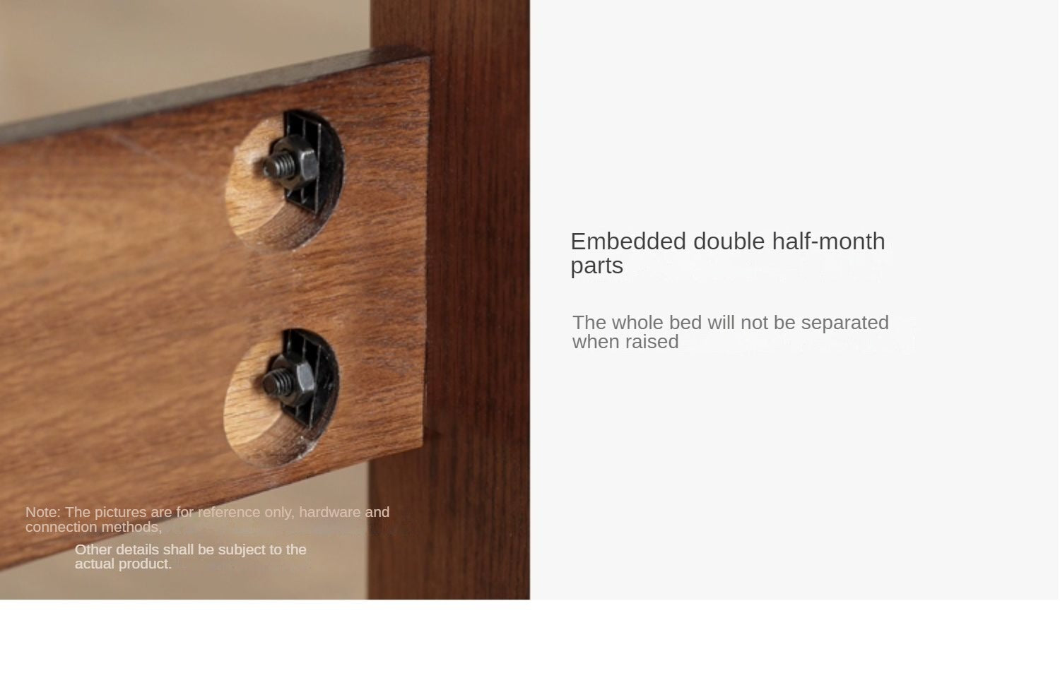 Modern oak solid wood Walnut color bed LED night lights"
