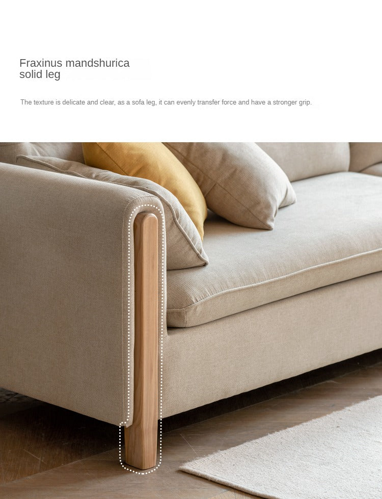 Oak Solid Wood Luxury Fabric Sofa.