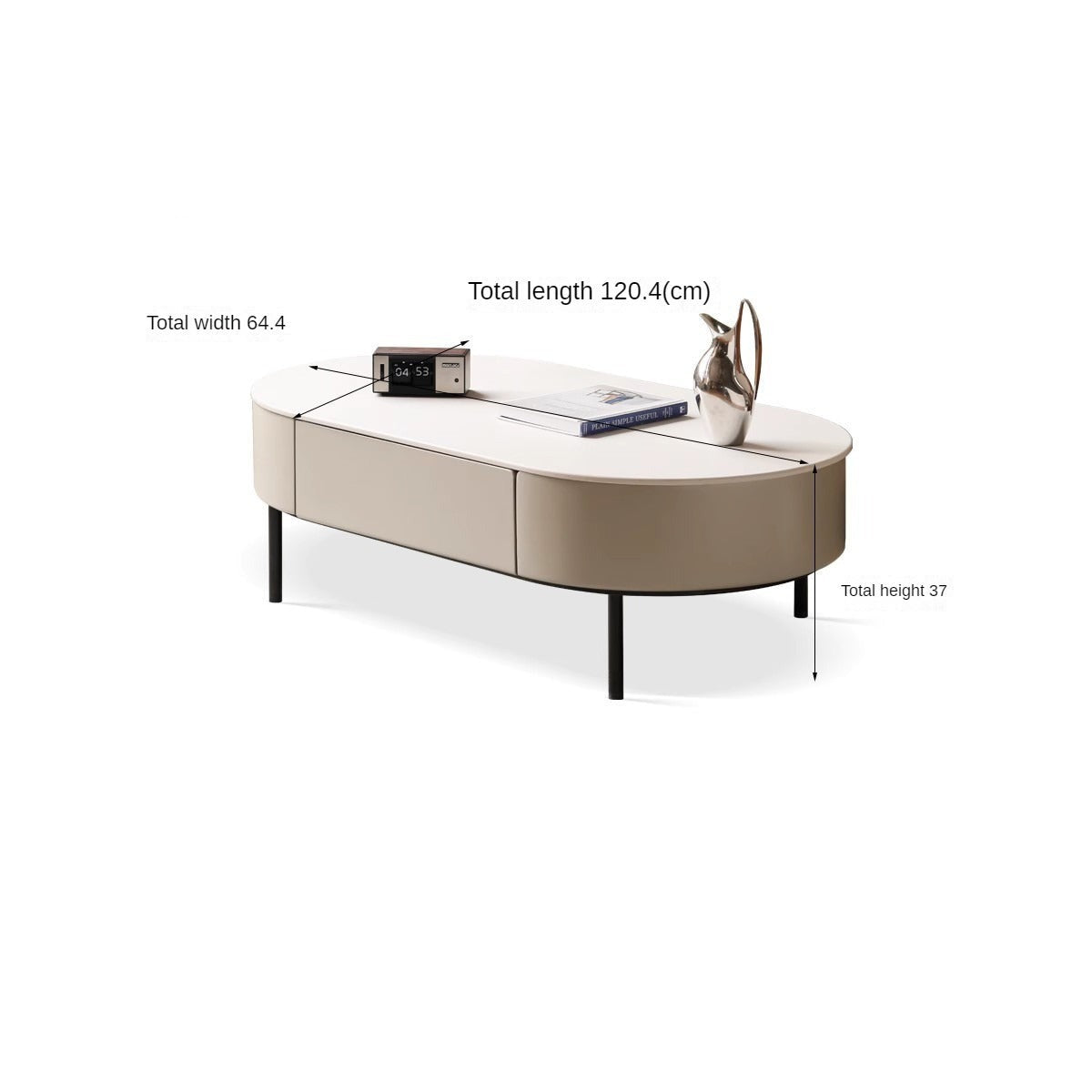 Ash solid wood coffee table light luxury rock plate"