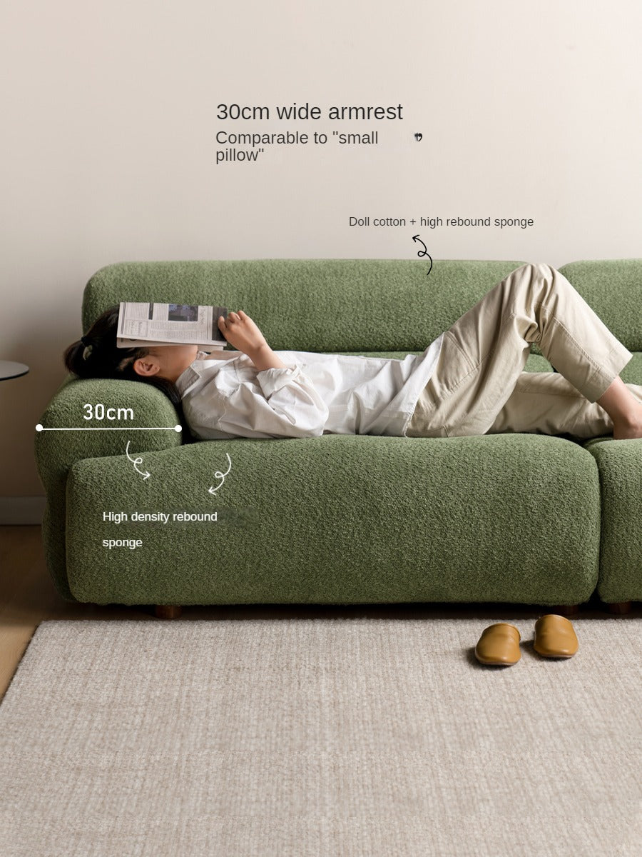 Velvet Three-seat Modular Fabric Sofa.