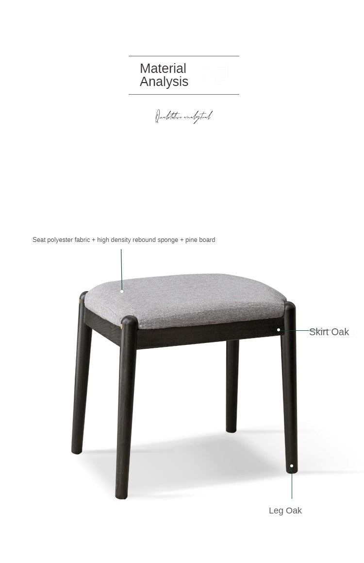 Oak, Birch Solid Wood Makeup Stool