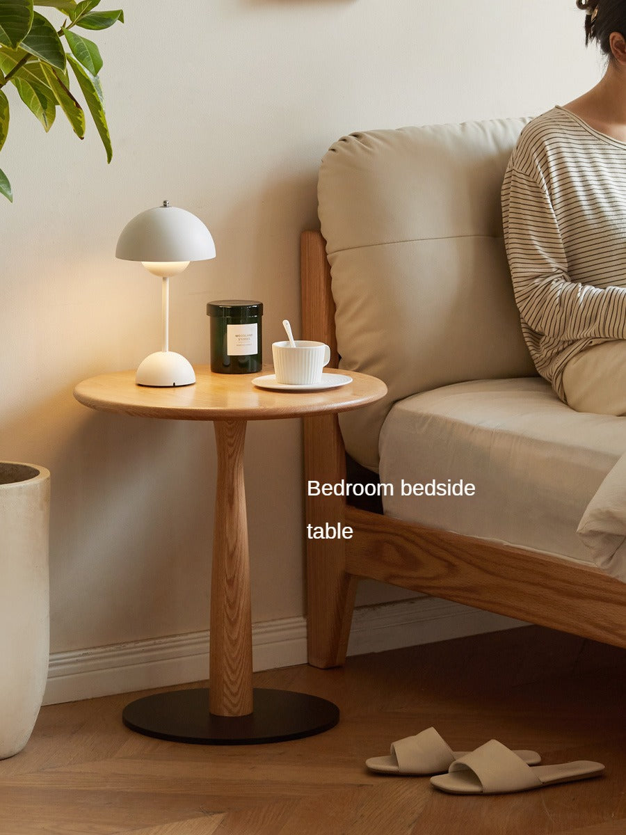 Oak, Black Walnut, Cherry, Beech Solid Wood Round Side Table Modern