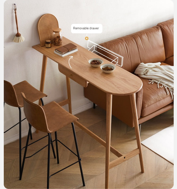 Oak, Cherry Solid Wood Bar Table