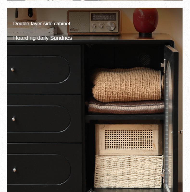 Poplar Solid Wood Retractable Dressing Table Retro Style.