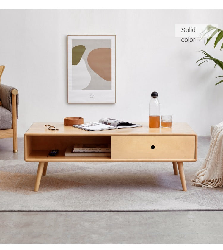 Beech Solid Wood Coffee Table Nordic Simple.