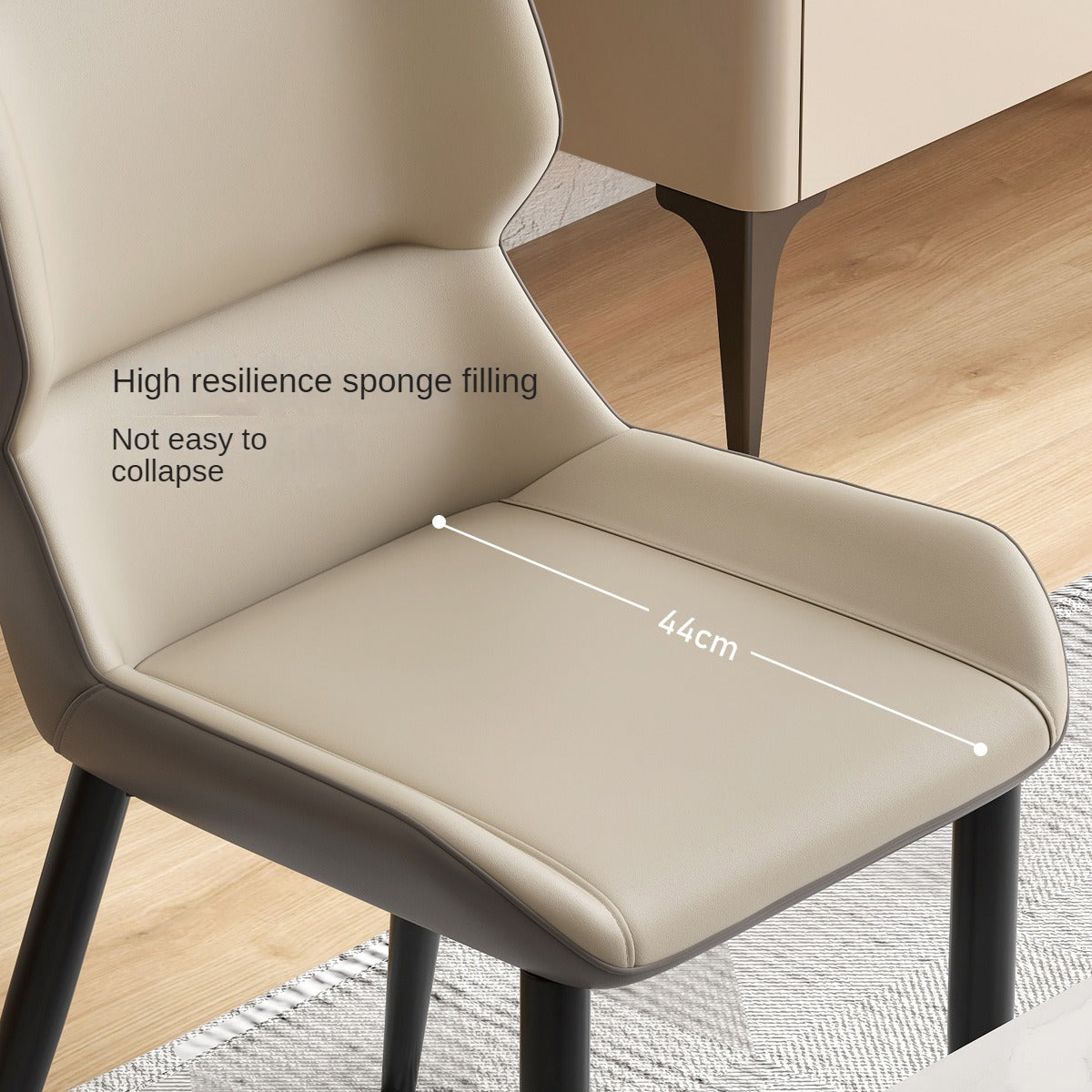 Set 4 pcs Iron Art Dining Chair Light Luxury Soft Bag