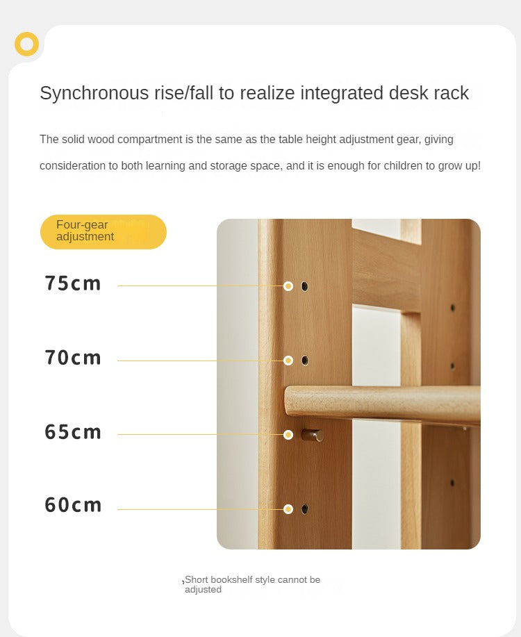 Beech, Oak Solid Wood Floor-To-Ceiling Bookshelf, Toy Storage