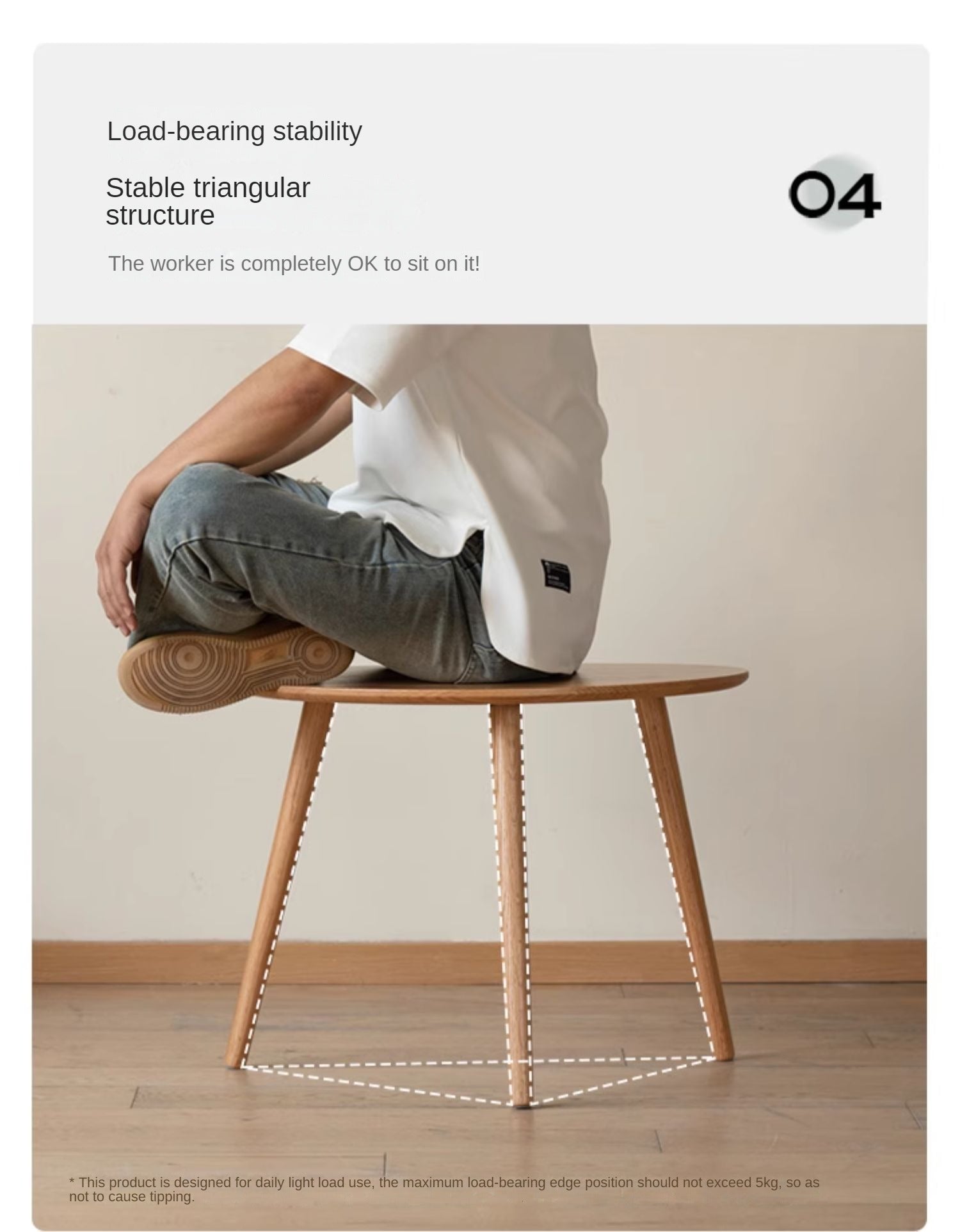 Solid Rubberwood, Oak Solid Wood Small Nordic Side Table