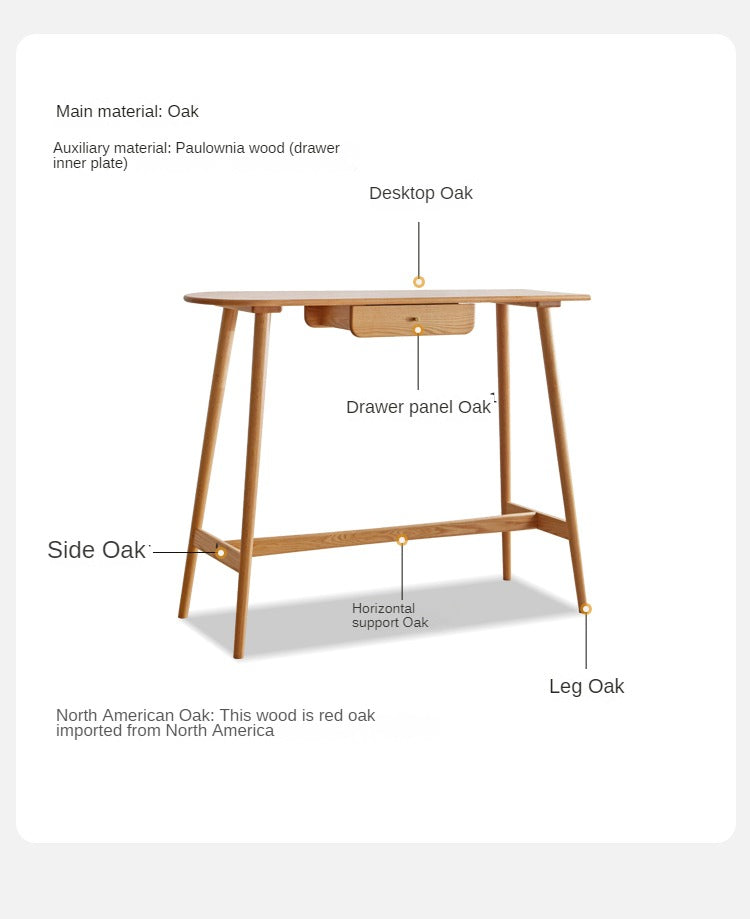 Oak, Cherry Solid Wood Bar Table