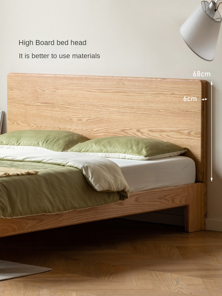 Oak Solid Wood Bed Thickened Headboard
