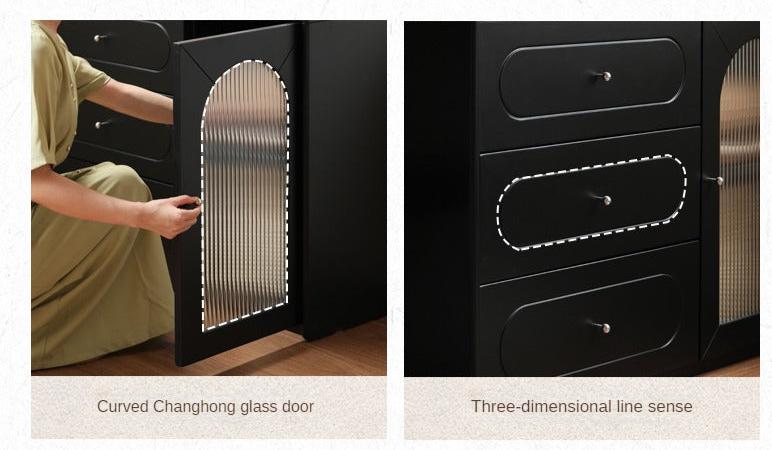 Poplar Solid Wood Retractable Dressing Table Retro Style.