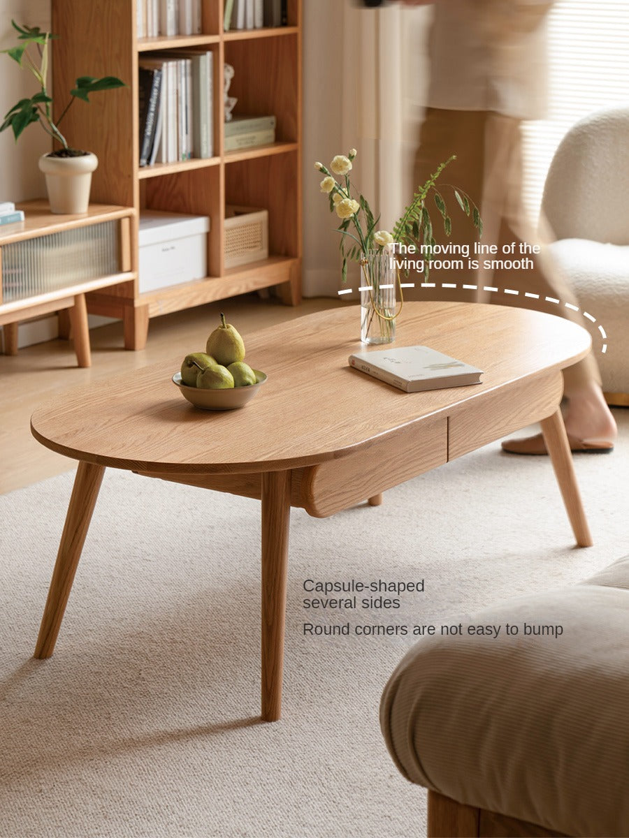 Oak, Solid Rubberwood Luxury Coffee Table