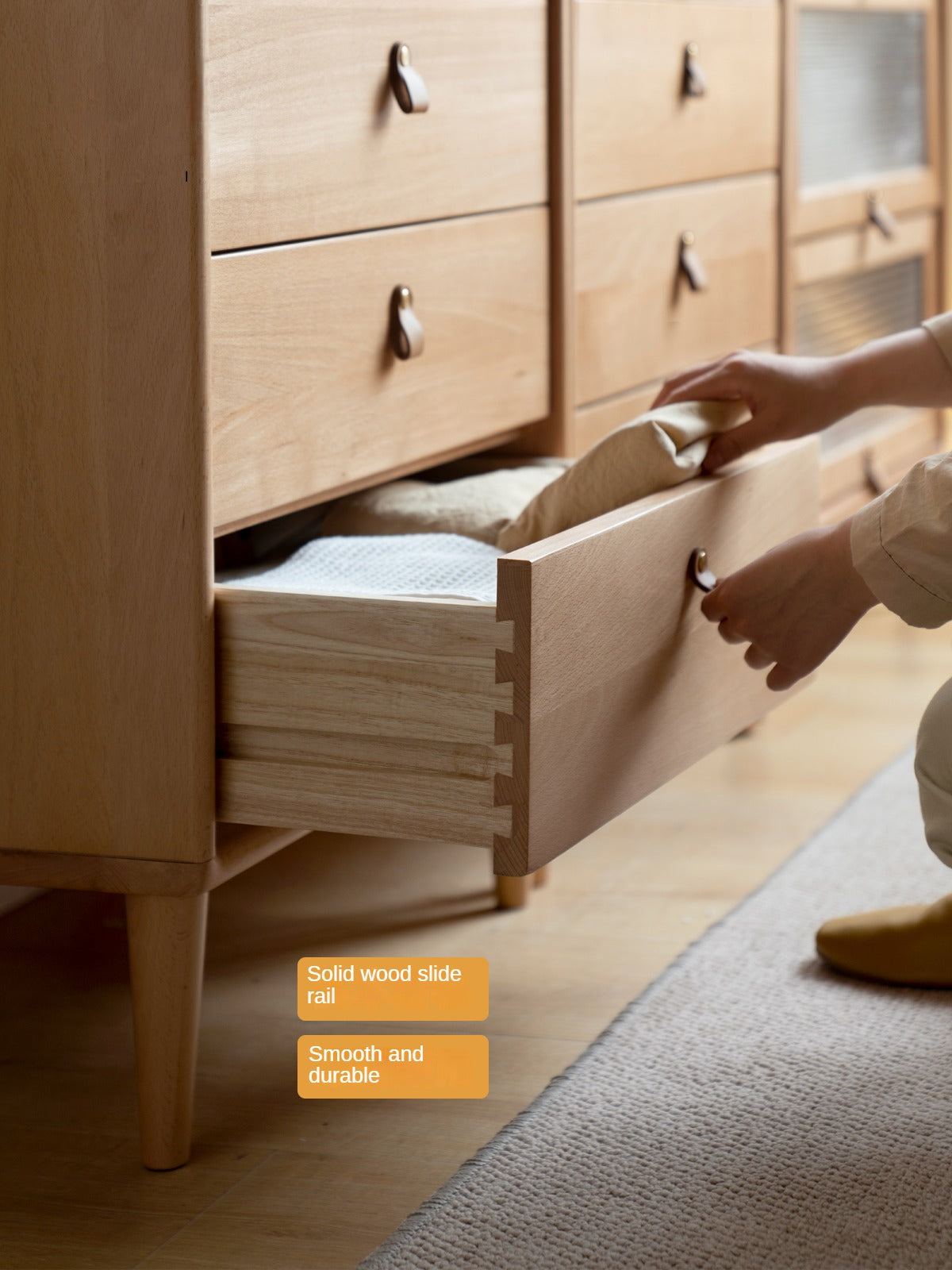 European Beech Chest of Drawers Combination