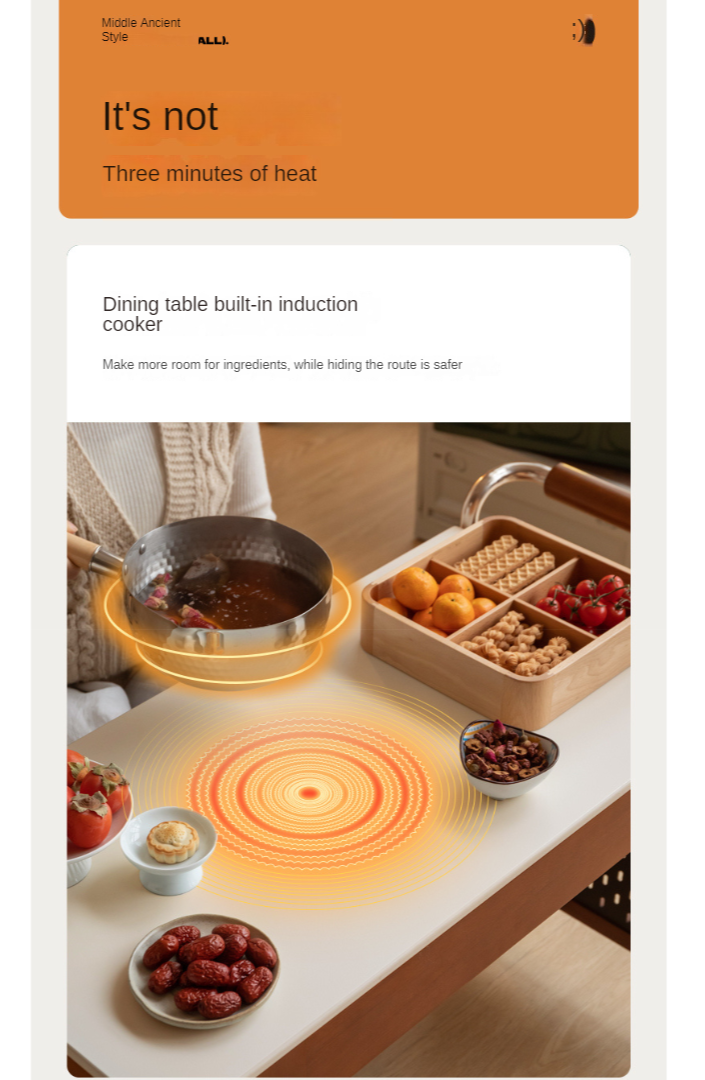 Poplar Solid Wood Coffee Table, Mobile Side Table for Making Tea Around The Stove.