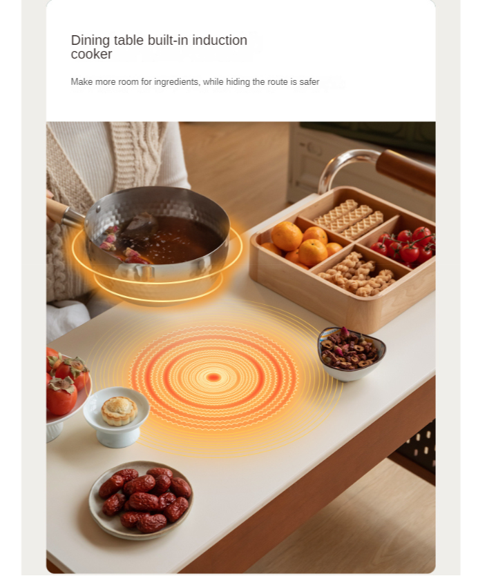 Tulipwood Solid Wood Mobile Side Table for Making Tea Around The Stove.