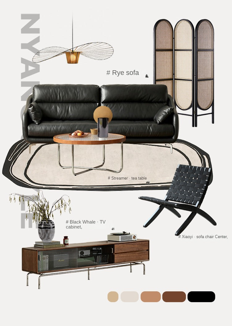 Beech Solid Wood Round Glass Coffee Table