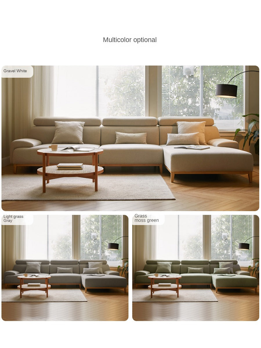 Fabric Modern Corner Sofa with High Back, Frame - Russian Larch