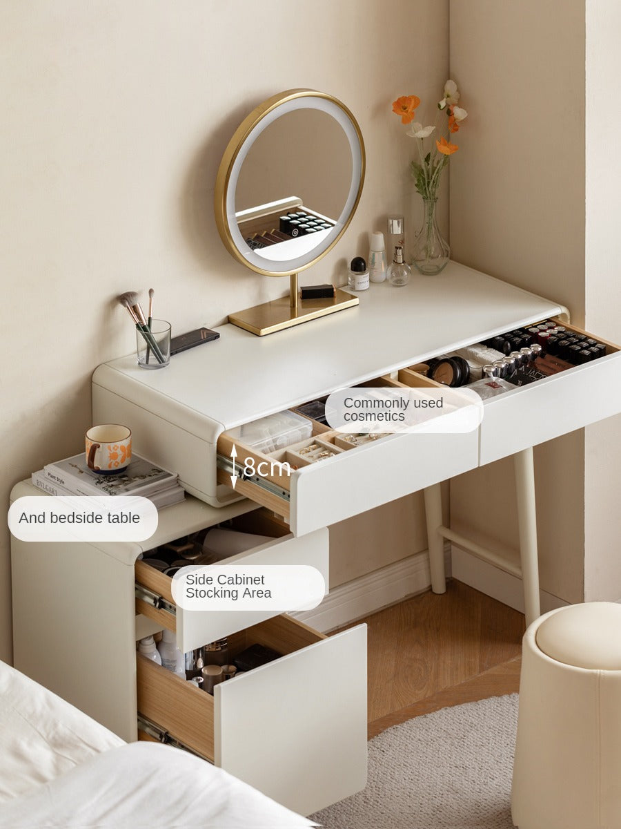 Poplar solid wood Milky telescopic dressing table