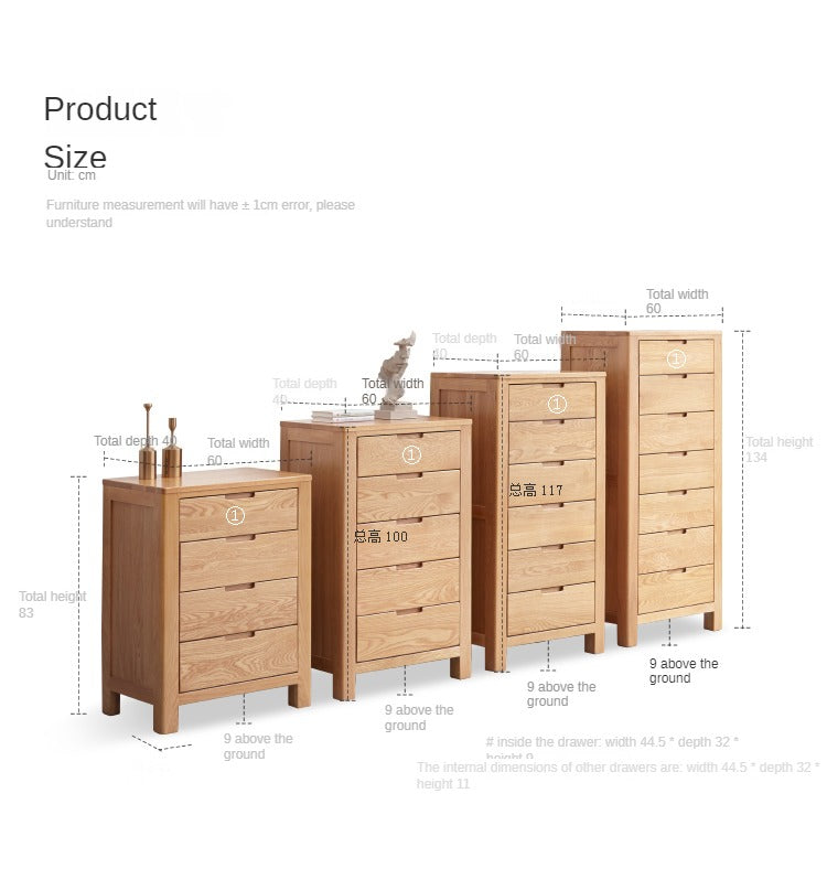 Oak solid wood chest of drawers"+