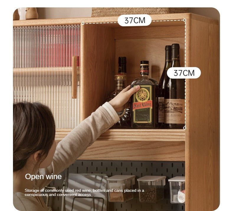 Oak Solid Wood Rock Board Modern Sideboard