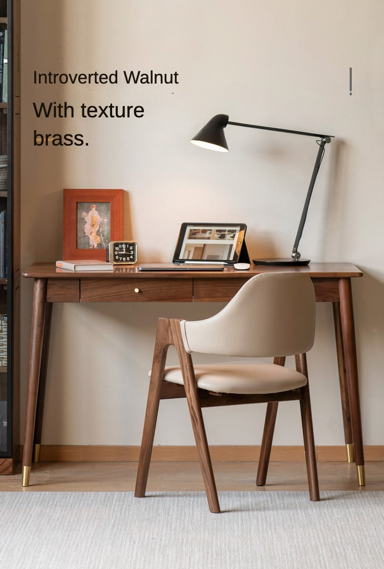 Black Walnut Solid Wood Office Desk