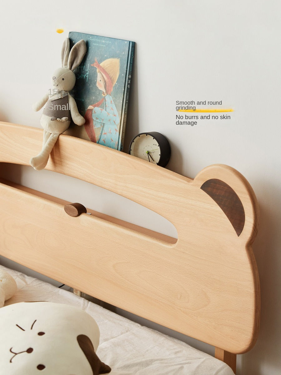 Oak solid wood children's bed with light<