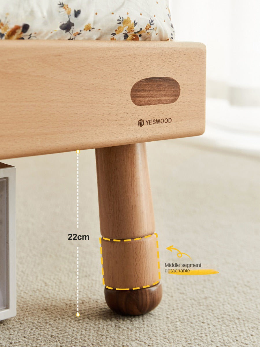 Oak solid wood children's bed with light<