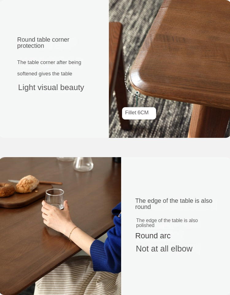 Ash, Oak Solid Wood Modern Dining Table