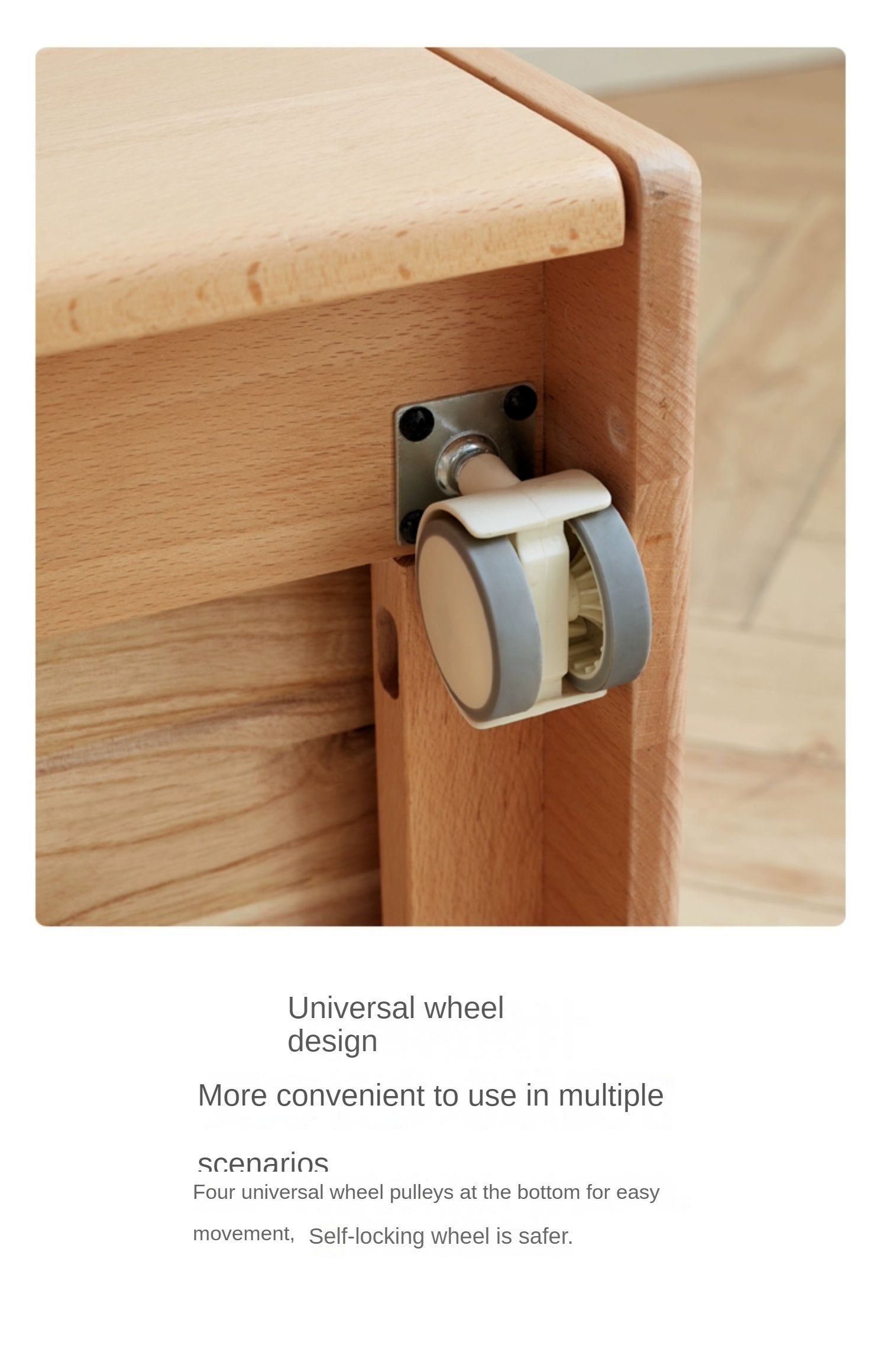 Beech Solid Wood Kids Storage Stool