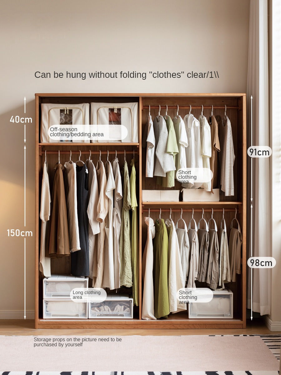 Cherry Wood Sliding Door Wardrobe.