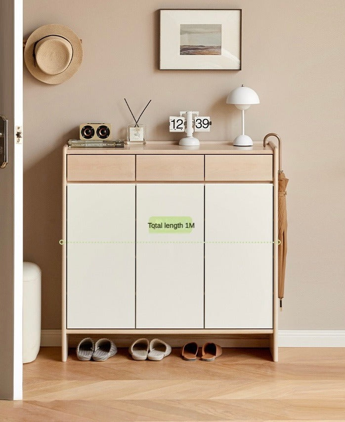 Beech Solid Wood Multi-Colored Shoe Cabinet