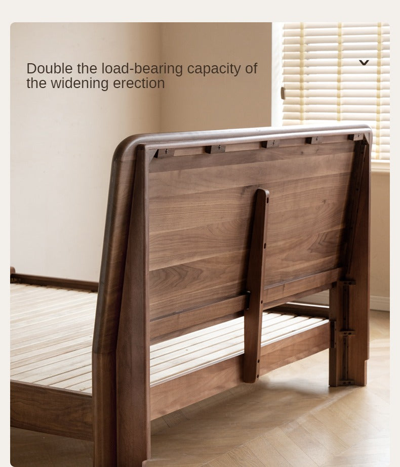 North American Black walnut, Ash solid wood bed simple high head.