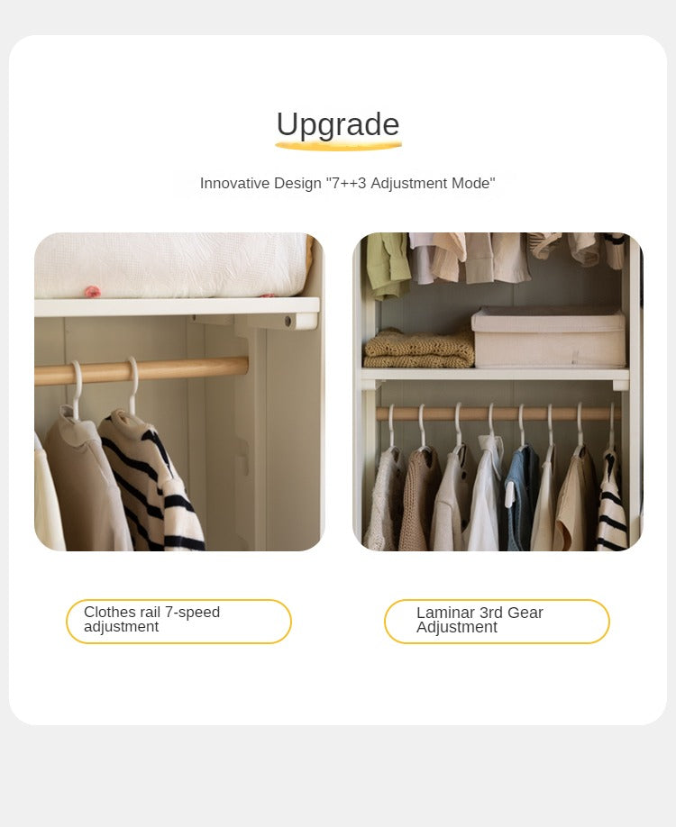 Rubber Solid Wood Children's Wardrobe.
