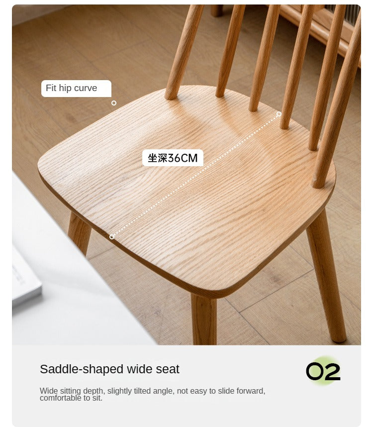 Oak Solid Wood Windsor Chair 360 Degree Rotation 4 Pcs Set