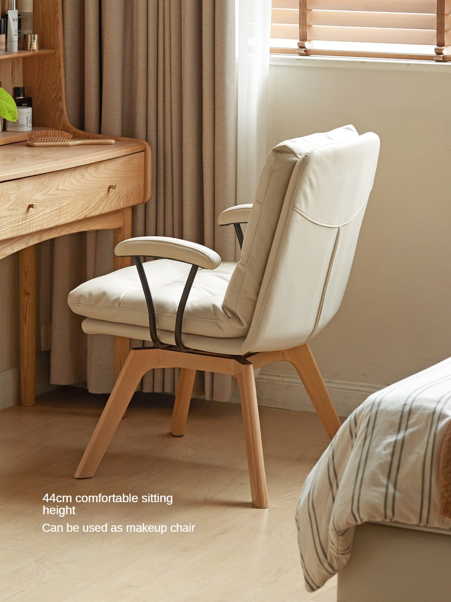 Beech Solid Wood Rotating Chair Technical Fabric.