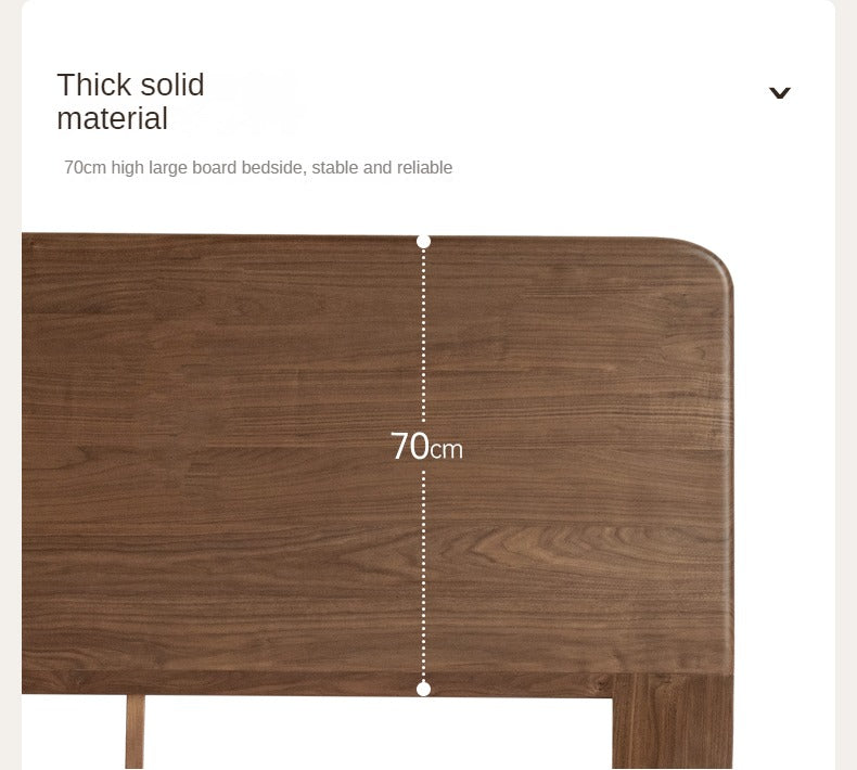 North American Black walnut, Ash solid wood bed simple high head.
