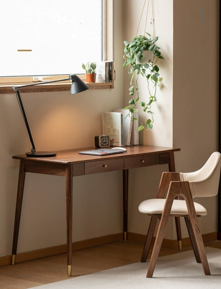 Black Walnut Solid Wood Office Desk