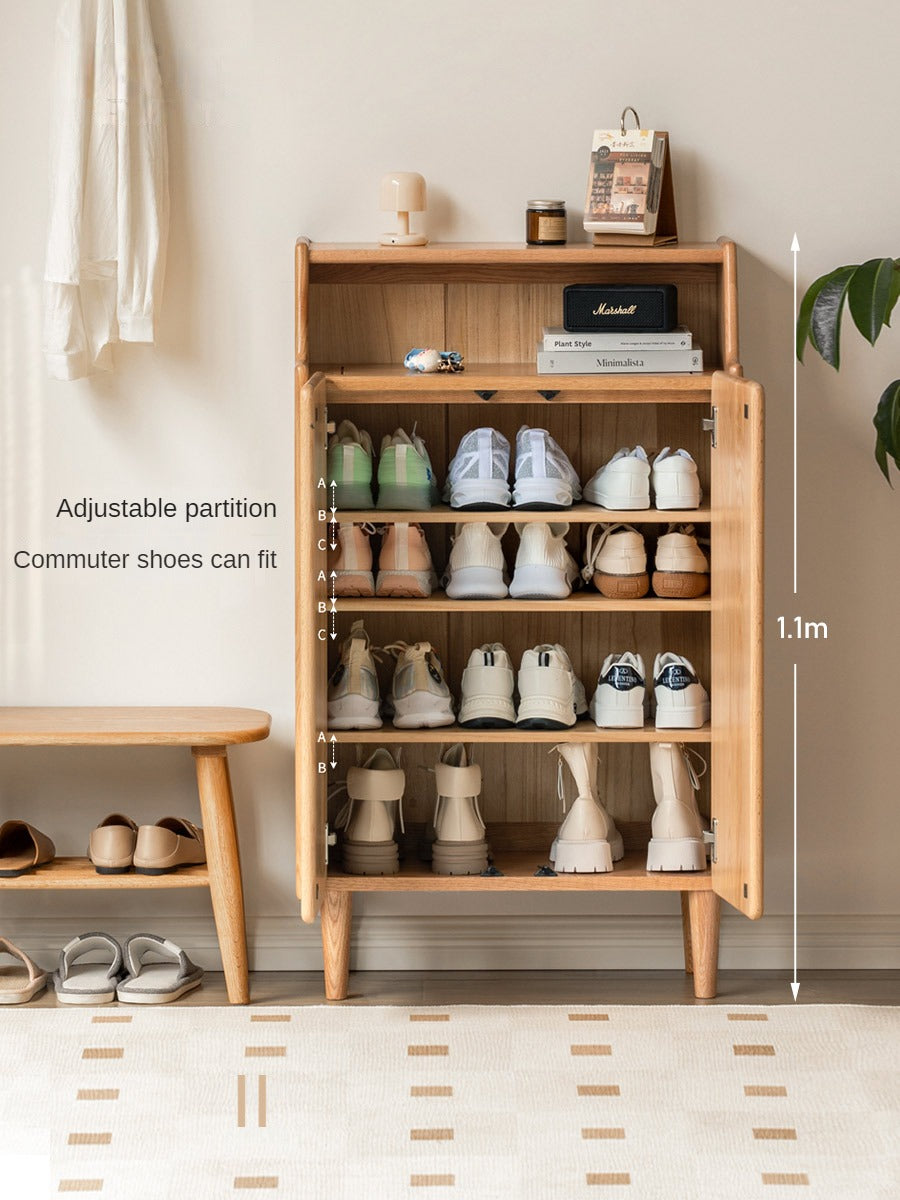 Oak Solid Wood Shoe Cabinet