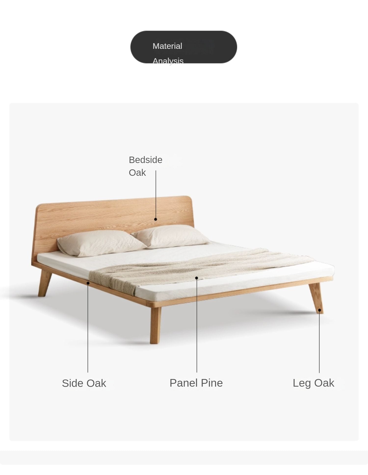 Oak Solid Wood Bed