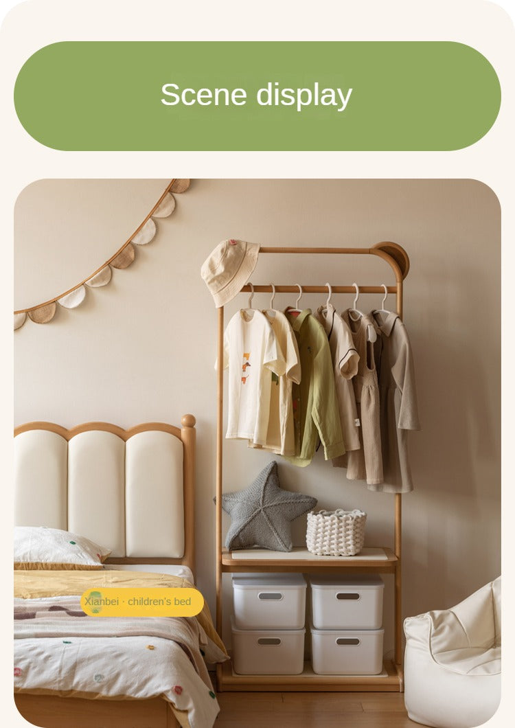 Beech Solid Wood Kids Coat Rack Floor Hanger