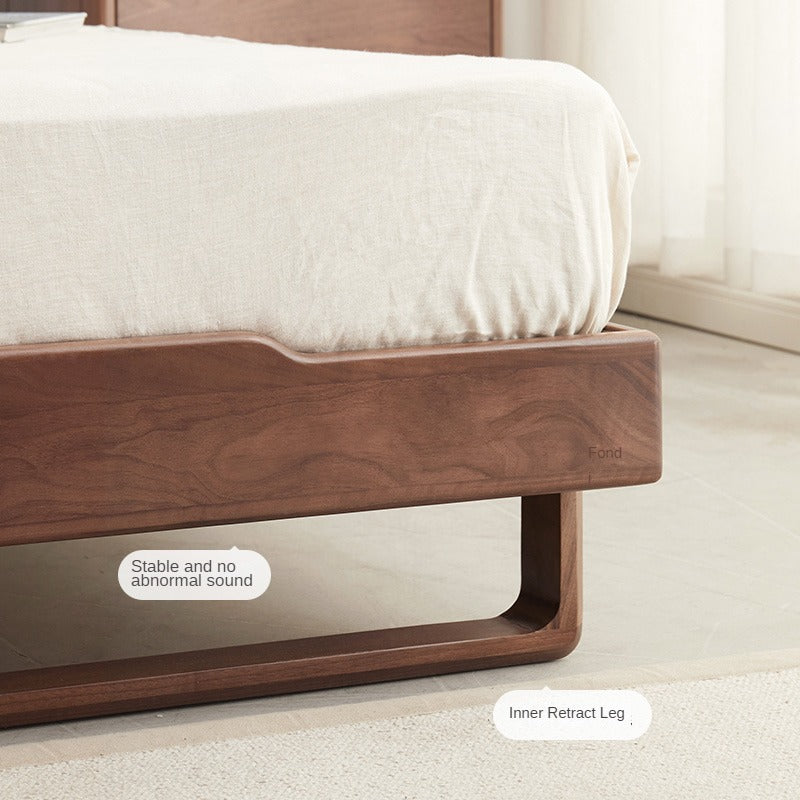 Ash solid wood leather soft bed