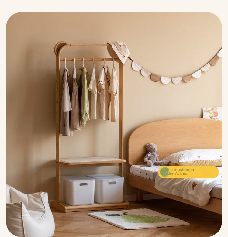 Beech Solid Wood Kids Coat Rack Floor Hanger