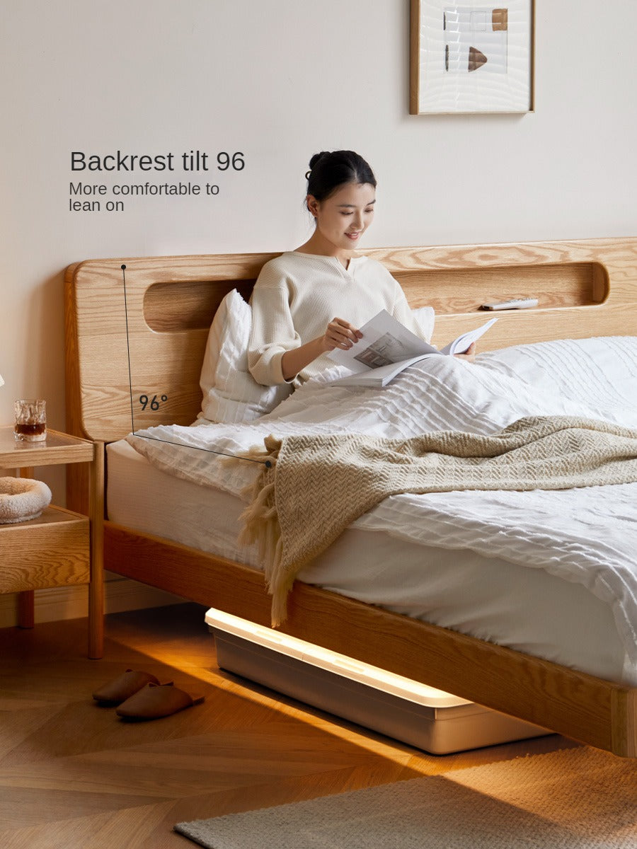 Oak Solid Wood Suspension Luminous Bed
