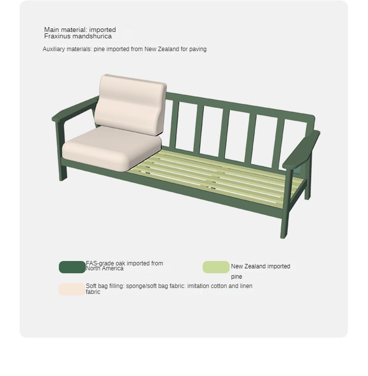 Ash Solid Wood Modern Sofa.