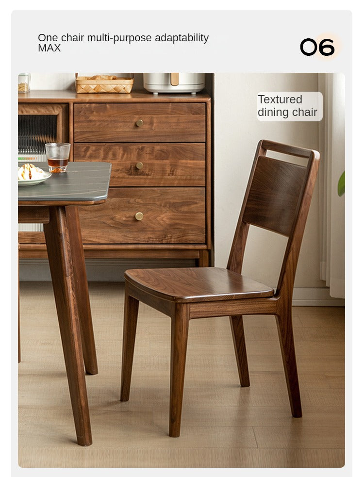4 pcs Black Walnut, Ash, Oak, Sandalwood Solid Wood Dining Chair High Back