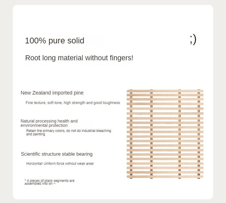 Poplar Solid Wood Retro Edge Bed