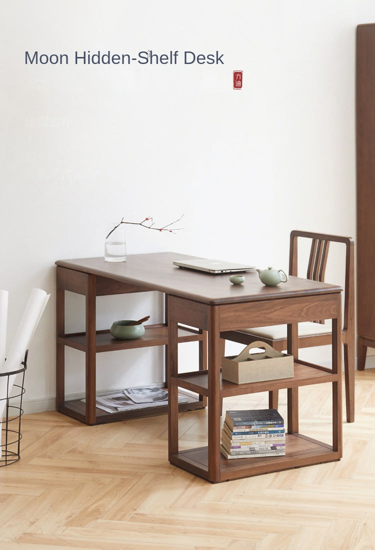 Black Walnut Solid Wood Modern Study Desk