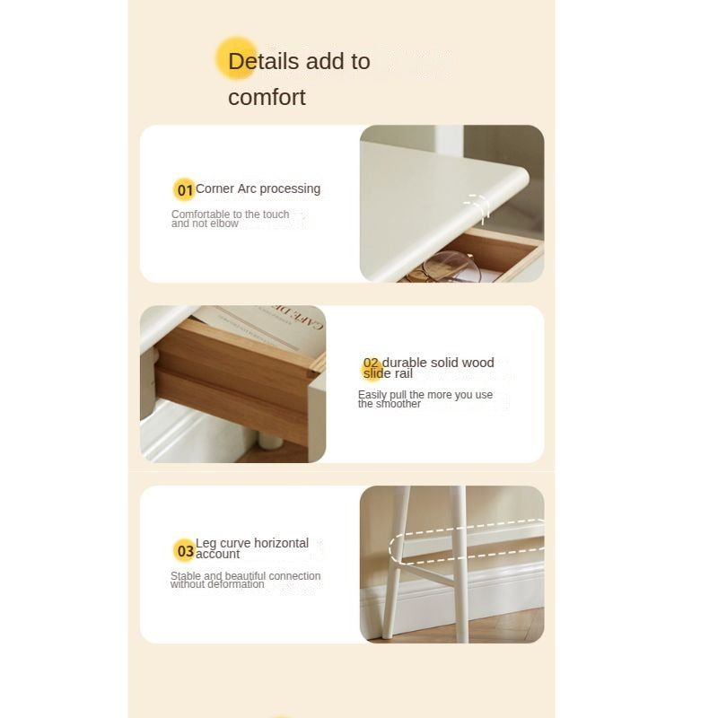 Rubberwood Solid Wood Modern Cream Style Study Desk