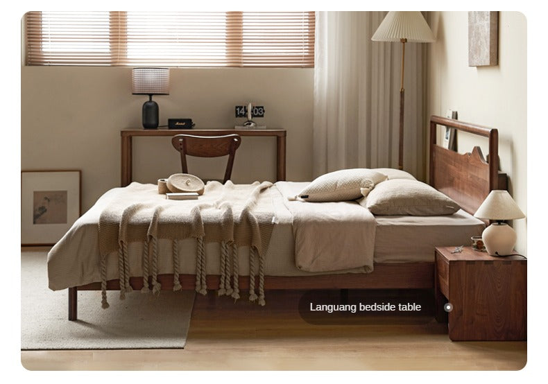 Black Walnut, Ash Solid Wood Bed